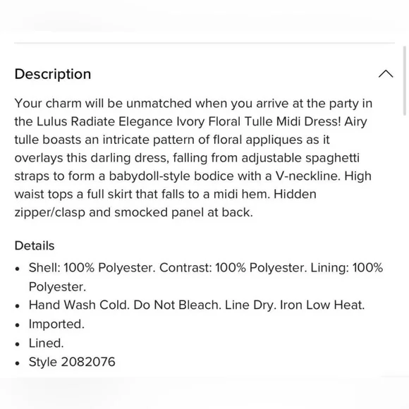 🤍 Lulu’s Radiate Elegance Ivory Floral Tulle Midi Dress – Size M 🤍 - Picture 5 of 6